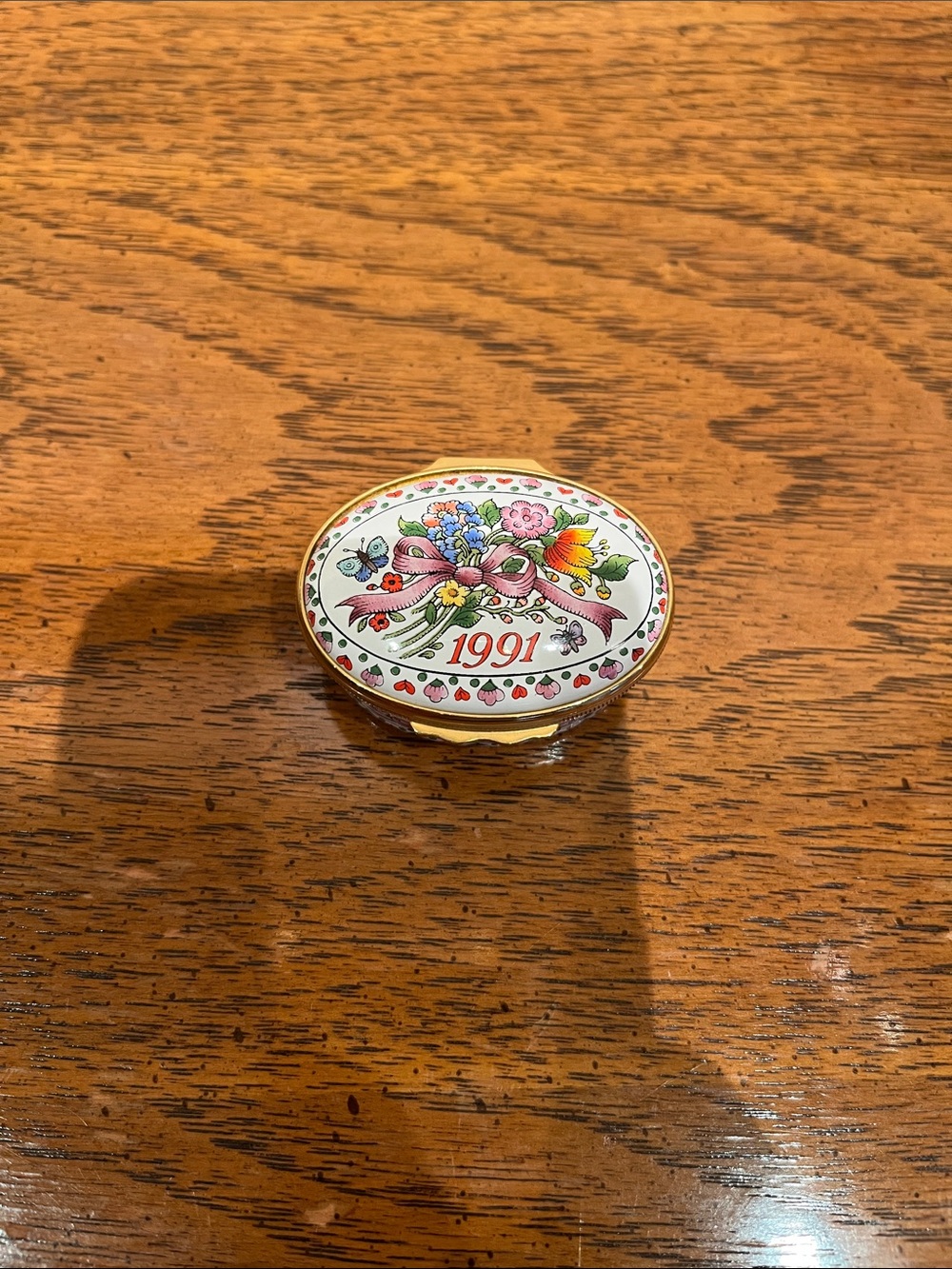 Halcyon Days Enamels "A Year to Remember" 1991 Trinket Box